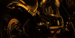 motorcycle closeup on engine